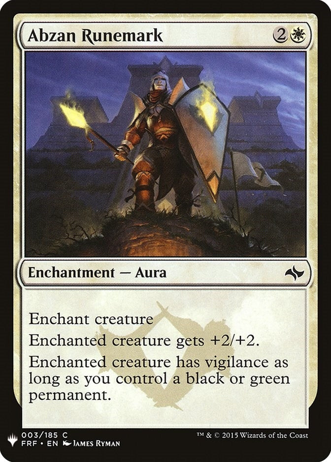 Image for Abzan Runemark (3) (The List Reprints) - Magic: The Gathering