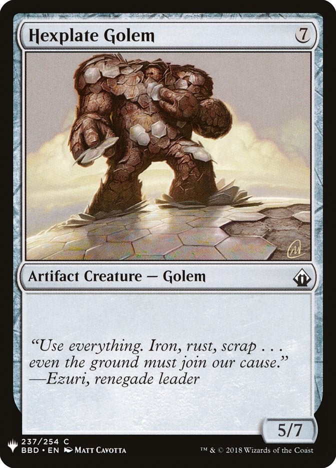 Image for Hexplate Golem (237) (The List Reprints) - Magic: The Gathering