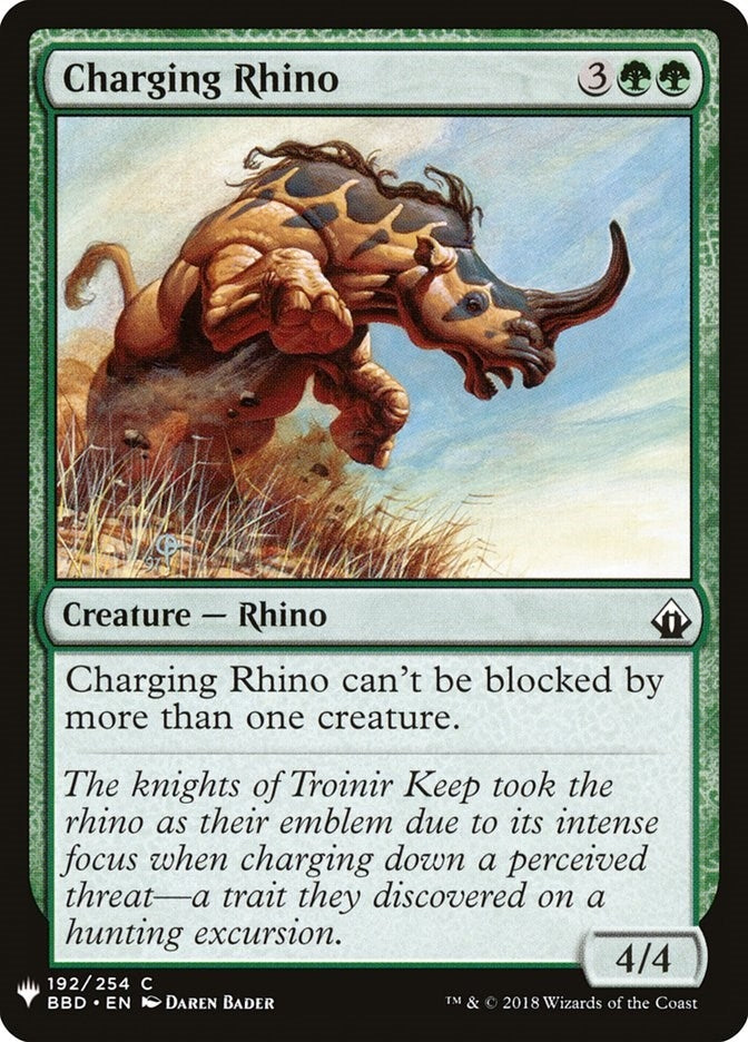 Image for Charging Rhino (192) (The List Reprints) - Magic: The Gathering