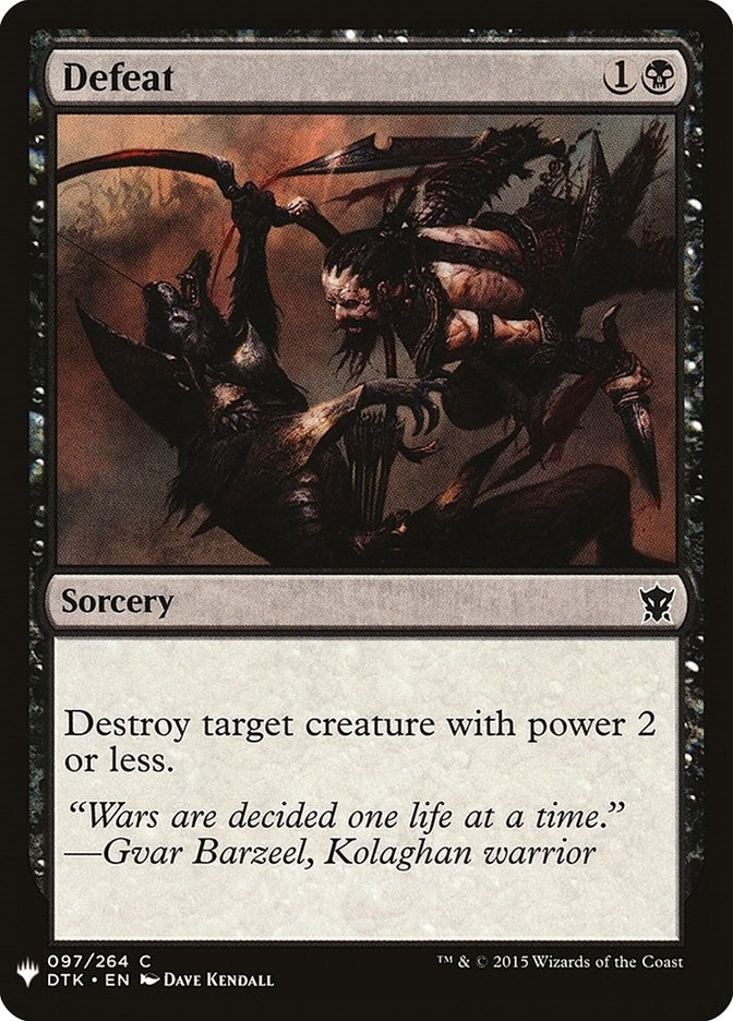 Image for Defeat (97) (The List Reprints) - Magic: The Gathering