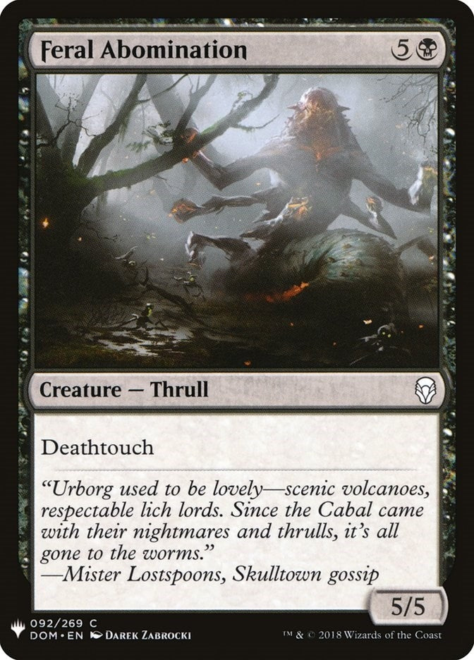 Image for Feral Abomination (92) (The List Reprints) - Magic: The Gathering
