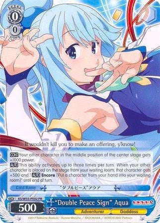 "Double Peace Sign" Aqua (KS/W55-PE02 PR) (KonoSuba 2)
