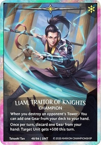 Image for Liam, Traitor of Knights (Rainbow Metal Prize Card) (48/86 1INT) (Argent Saga Promos) - Argent Saga TCG