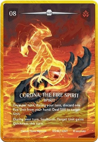 Image for Corona, the Fire Spirit (Gold Metal Prize Card) (5/86 | 1INT) (Argent Saga Promos) - Argent Saga TCG