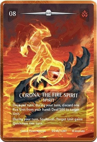 Corona, the Fire Spirit (Bronze Metal Prize Card) (5/86 | 1INT) (Argent Saga Promos)