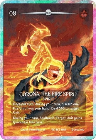 Image for Corona, the Fire Spirit (Rainbow Metal Prize Card) (5/86 | 1INT) (Argent Saga Promos) - Argent Saga TCG