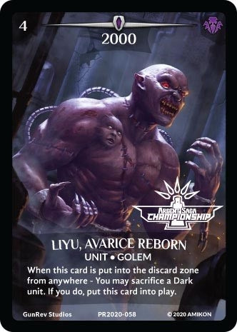 Image for Liyu, Avarice Reborn (Full Art) (Argent Saga Championship - Stamped) (PR2020-058) (Argent Saga Promos) - Argent Saga TCG