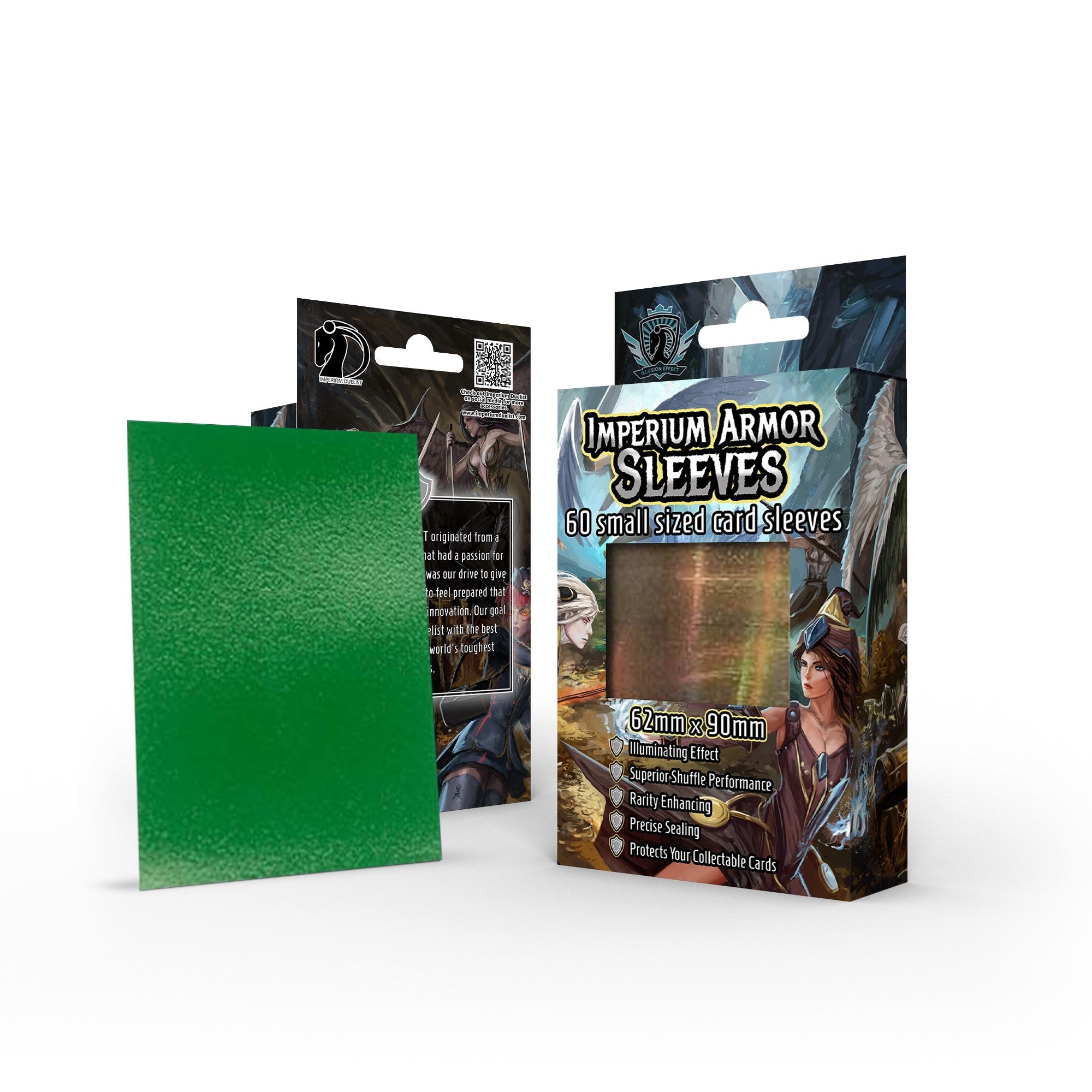 Image for Imperium Armor Sleeves Illusion Effect: Parallel - Emerald Green (60-Pack) - Card Sleeves
