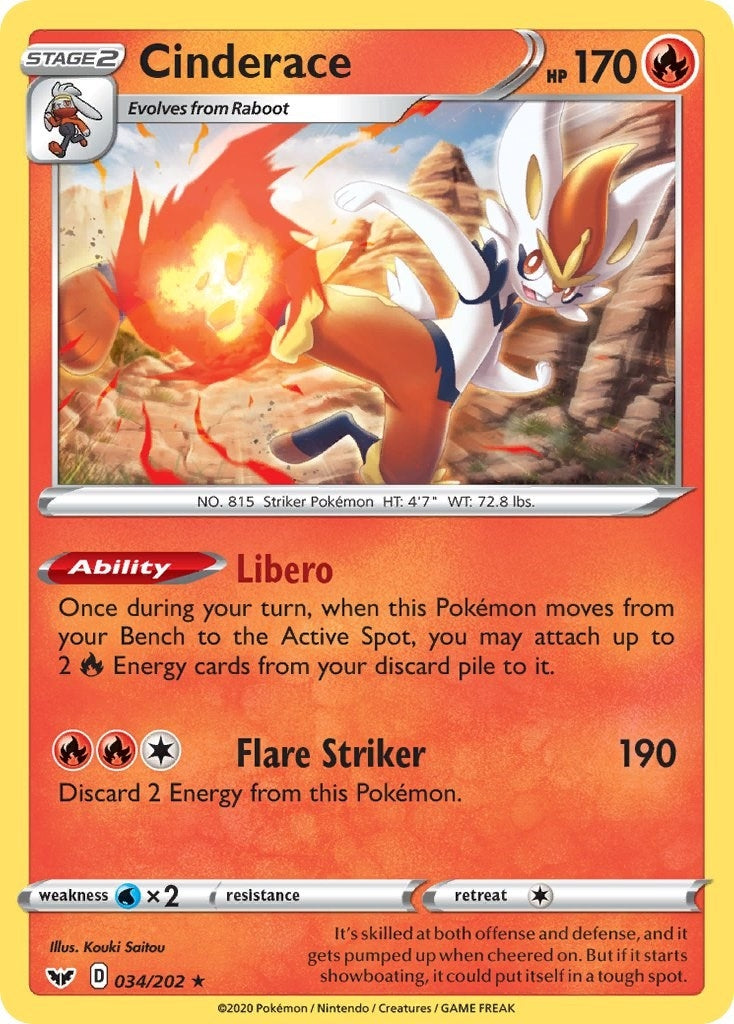 Image for Cinderace (034) (034/202) (SWSH01) - Pokemon