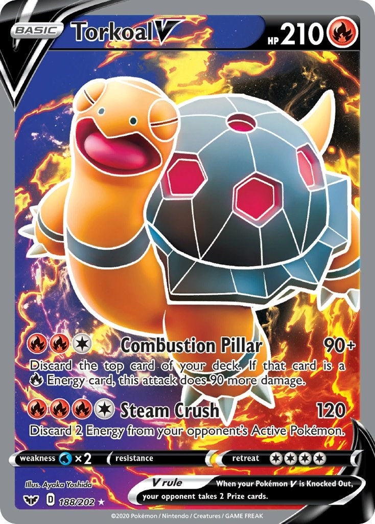 Image for Torkoal V (Full Art) (188/202) (SWSH01) - Pokemon