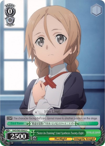 Image for "Sister-In-Training" Linel Synthesis Twenty-Eight (SAO/S65-E042 C) (Sword Art Online -Alicization-) - Weiss Schwarz
