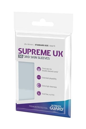 Image for Ultimate Guard - Supreme UX 3rd Skin Standard Sleeves Transparent (50-Pack) - Card Sleeves