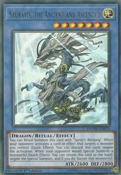 Image for Sauravis, the Ancient and Ascended (DUOV-EN075) (DUOV) - YuGiOh