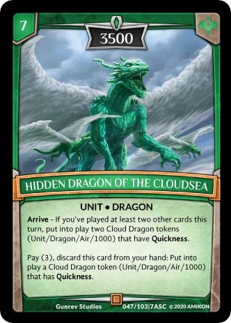 Image for Hidden Dragon of the Cloudsea (ASC-047) (Ascension) - Argent Saga TCG