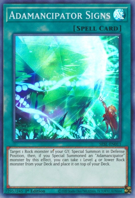 Image for Adamancipator Signs (SESL-EN011) (SESL) - YuGiOh