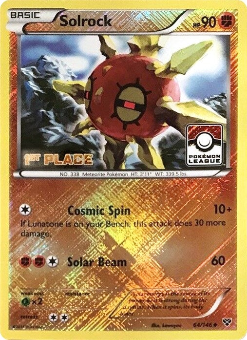Image for Solrock - 64/146 (Pokemon League) [1st Place] (064/146) (PR) - Pokemon