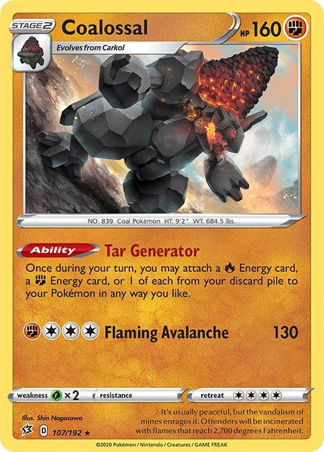 Image for Coalossal (107/192) (SWSH02) - Pokemon