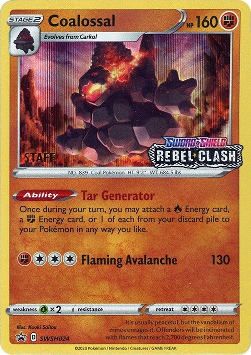 Image for Coalossal - SWSH024 (Prerelease) [Staff] (SWSH024) (SWSD) - Pokemon