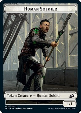 Image for Human Soldier (004) // Zombie Double-Sided Token (4 // 9) (Commander 2020) - Magic: The Gathering