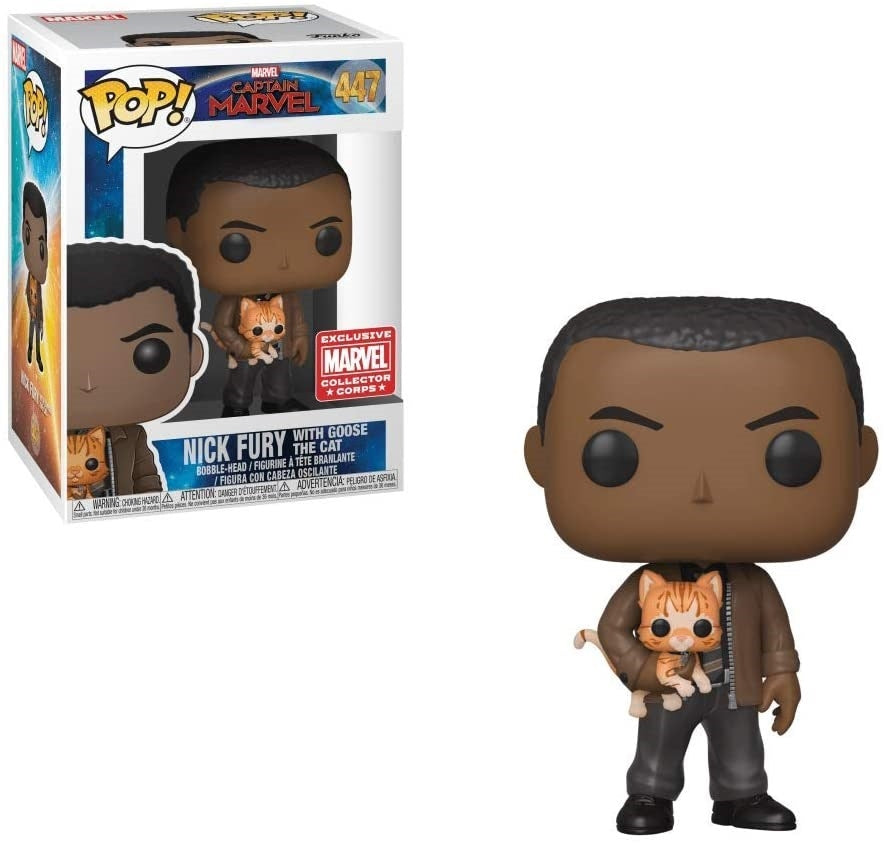 Image for Captain Marvel: Nick Fury with Goose the Cat (Bobble-Head) (Marvel Collector Corps Exclusive) - Funko