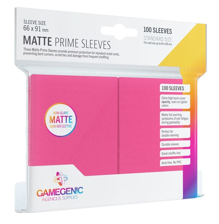 Image for GameGenic Matte Prime Sleeve - Standard Size - Pink (100-Pack) - Card Sleeves