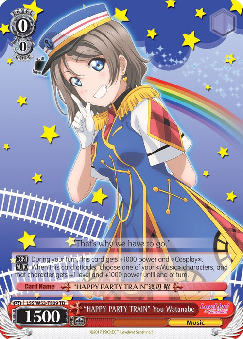 Image for "HAPPY PARTY TRAIN" You Watanabe (LSS/W53-TE09 TD) (Love Live! Sunshine!! Extra Booster) - Weiss Schwarz