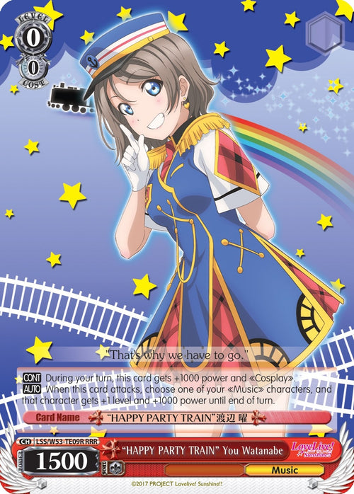 Image for "HAPPY PARTY TRAIN" You Watanabe (RRR) (LSS/W53-TE09R RRR) (Love Live! Sunshine!! Extra Booster) - Weiss Schwarz
