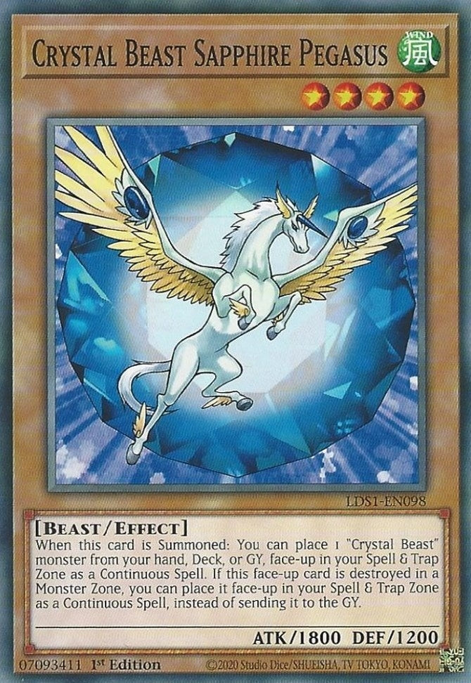 Image for Crystal Beast Sapphire Pegasus (LDS1-EN098) (LDS1) - YuGiOh