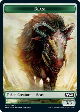 Image for Beast // Knight Double-Sided Token (10 // 4) (Core Set 2021) - Magic: The Gathering