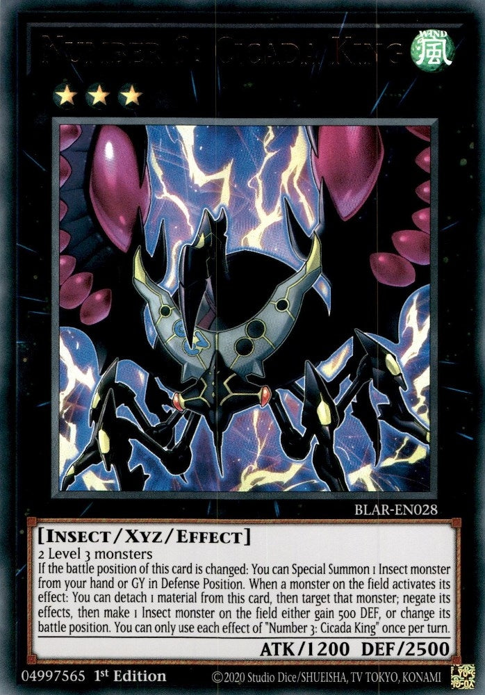 Image for Number 3: Cicada King (BLAR-EN028) (BLAR) - YuGiOh