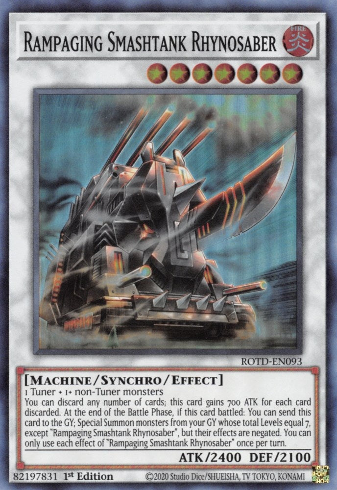 Image for Rampaging Smashtank Rhynosaber (ROTD-EN093) (ROTD) - YuGiOh