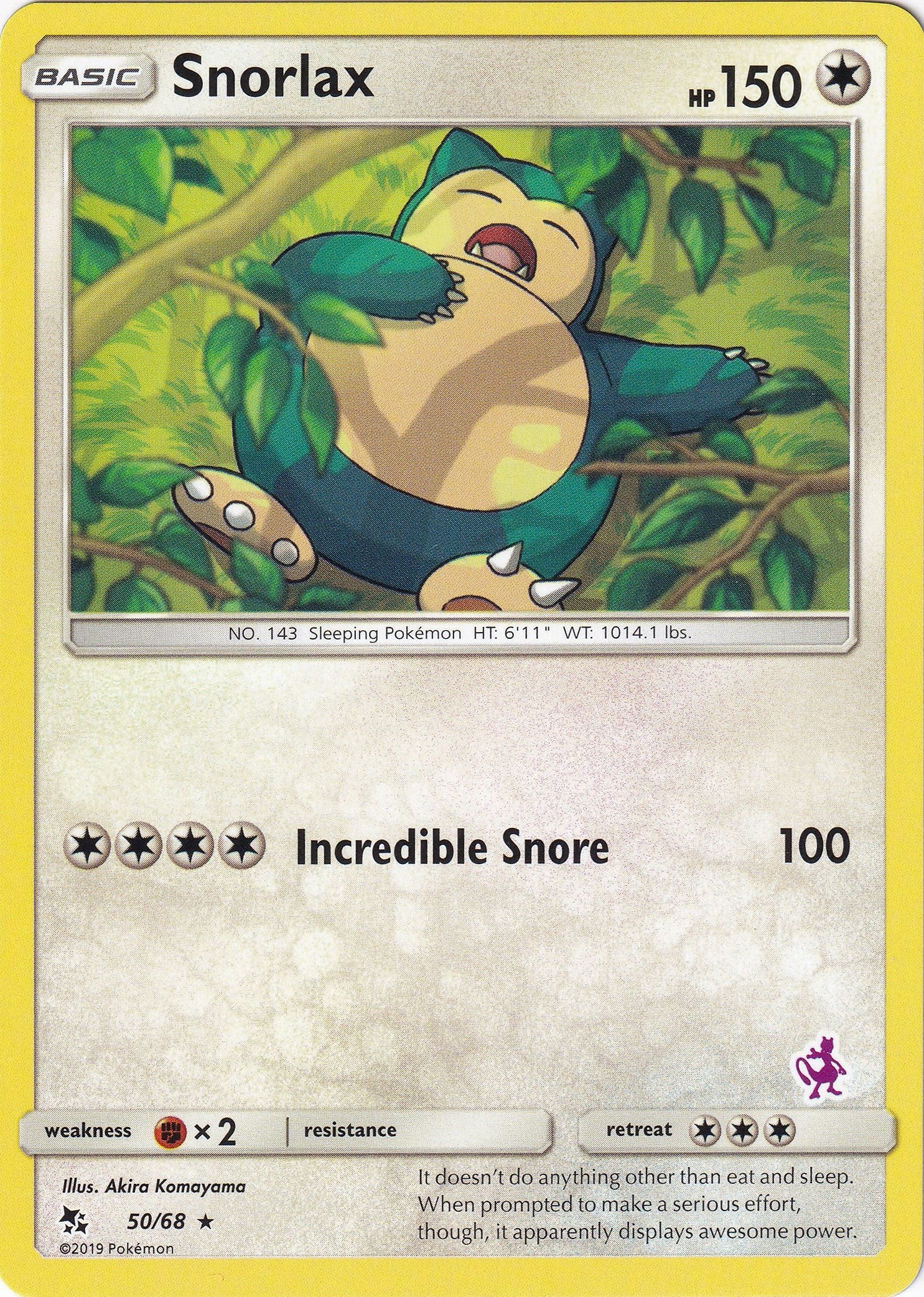 Image for Snorlax - 50/68 (Mewtwo Stamped) (050/068) (BTA) - Pokemon