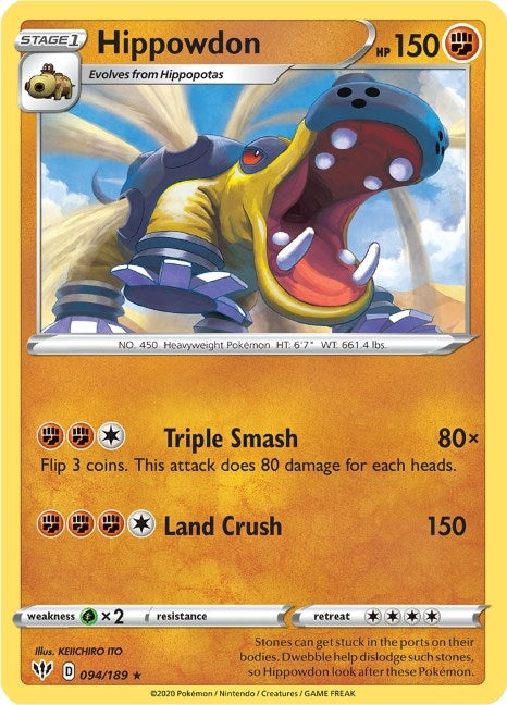 Image for Hippowdon (094/189) (SWSH03) - Pokemon