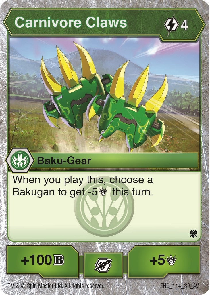 Image for Carnivore Claws (114) (Armored Elite) - Bakugan TCG