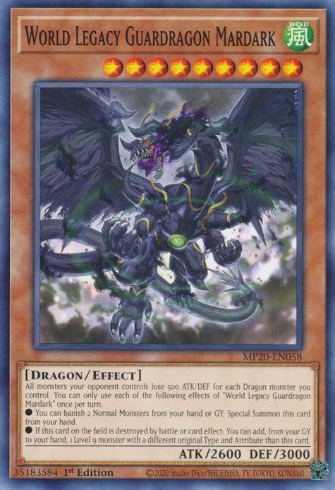 Image for World Legacy Guardragon Mardark (MP20-EN058) (MP20) - YuGiOh