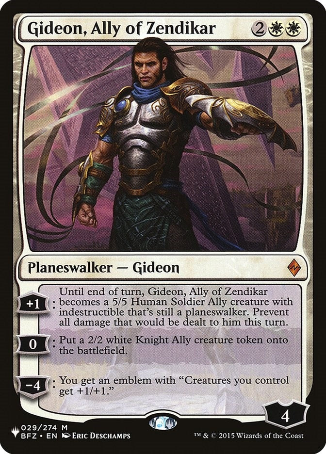Image for Gideon, Ally of Zendikar (029/274) (The List Reprints) - Magic: The Gathering