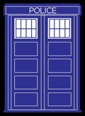 Image for Double Matte Art Sleeve - Police Box Black Border (50-Pack) - Card Sleeves