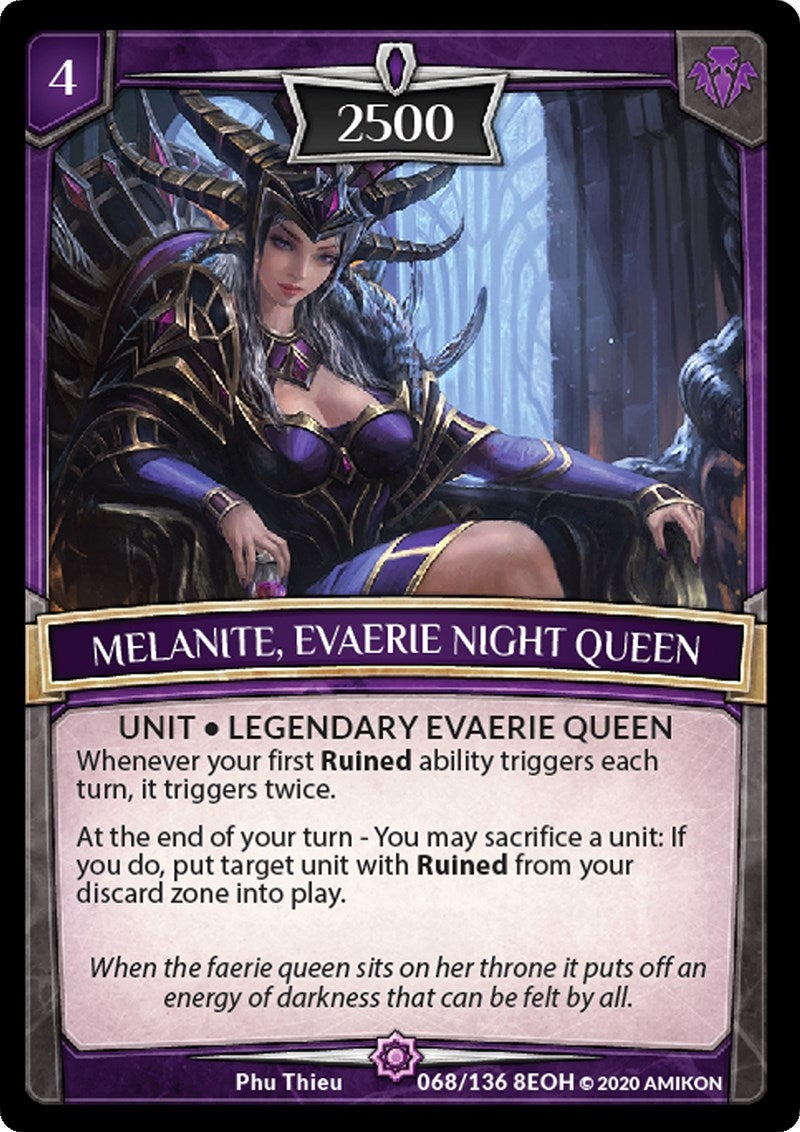 Image for Melanite, Evaerie Night Queen (68/136 8EOH) (Echoes of Hokken) - Argent Saga TCG