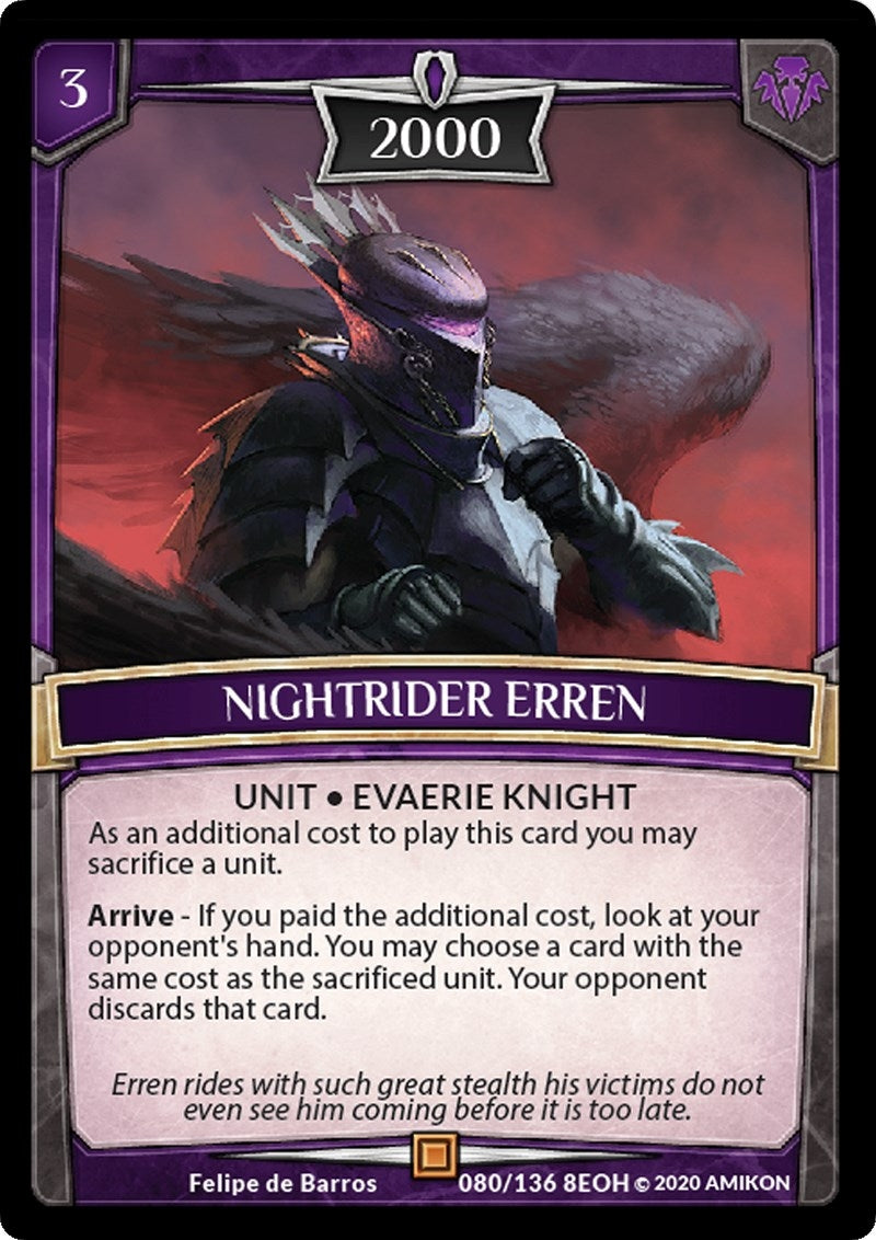 Image for Nightrider Erren (80/136 8EOH) (Echoes of Hokken) - Argent Saga TCG