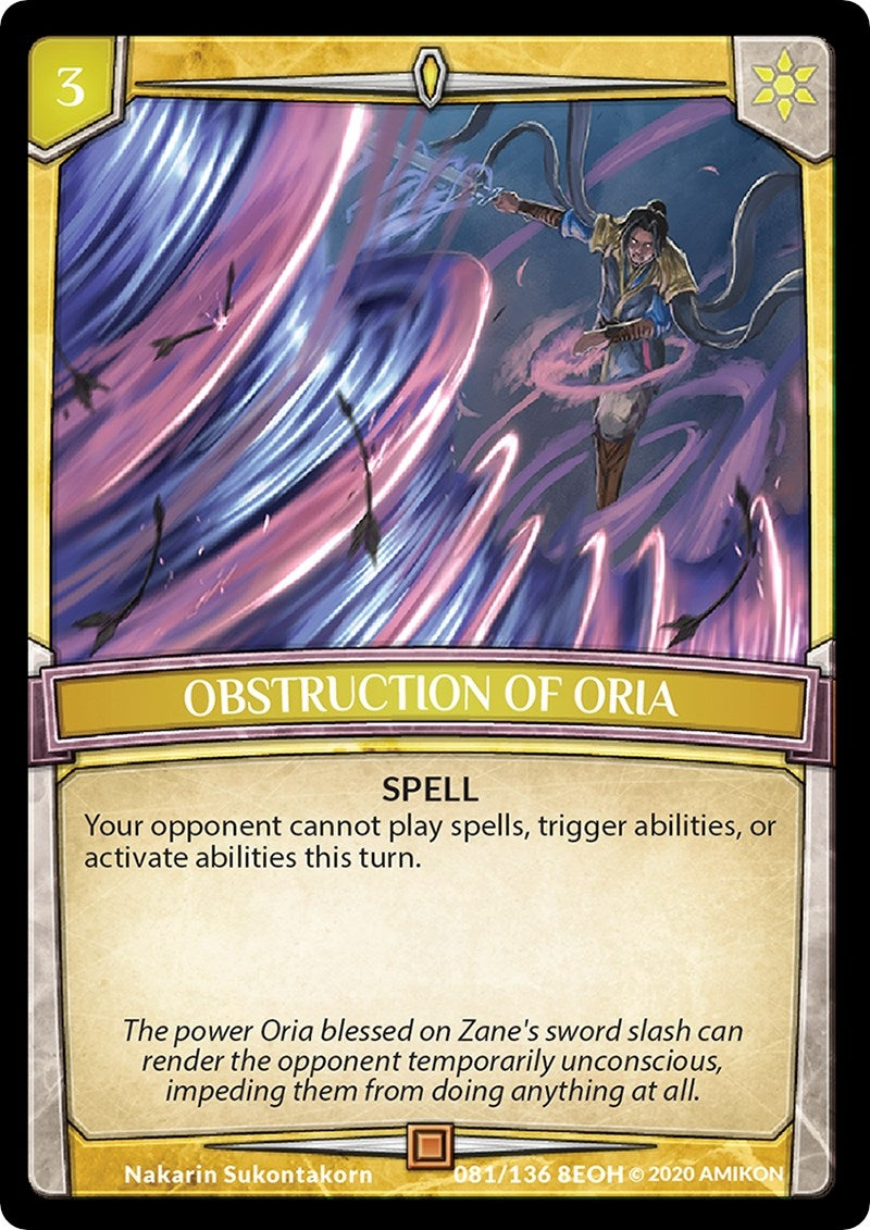 Image for Obstruction of Oria (81/136 8EOH) (Echoes of Hokken) - Argent Saga TCG