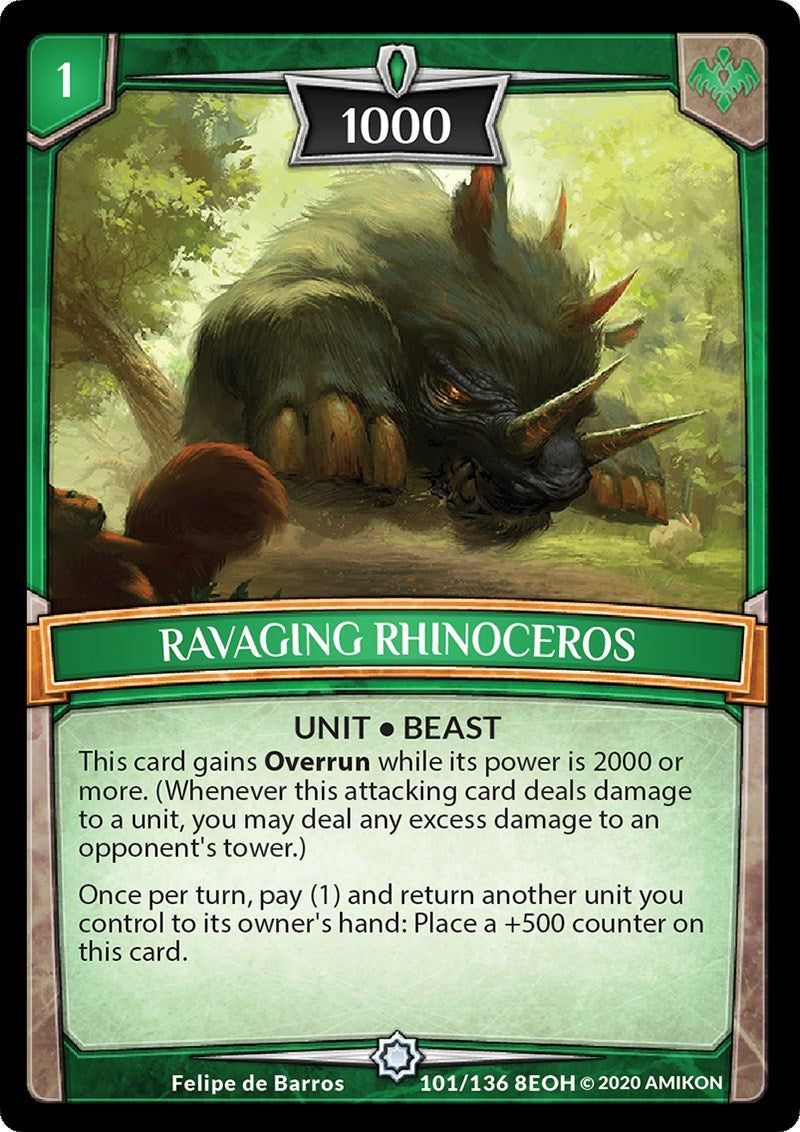 Image for Ravaging Rhinoceros (101/136 8EOH) (Echoes of Hokken) - Argent Saga TCG