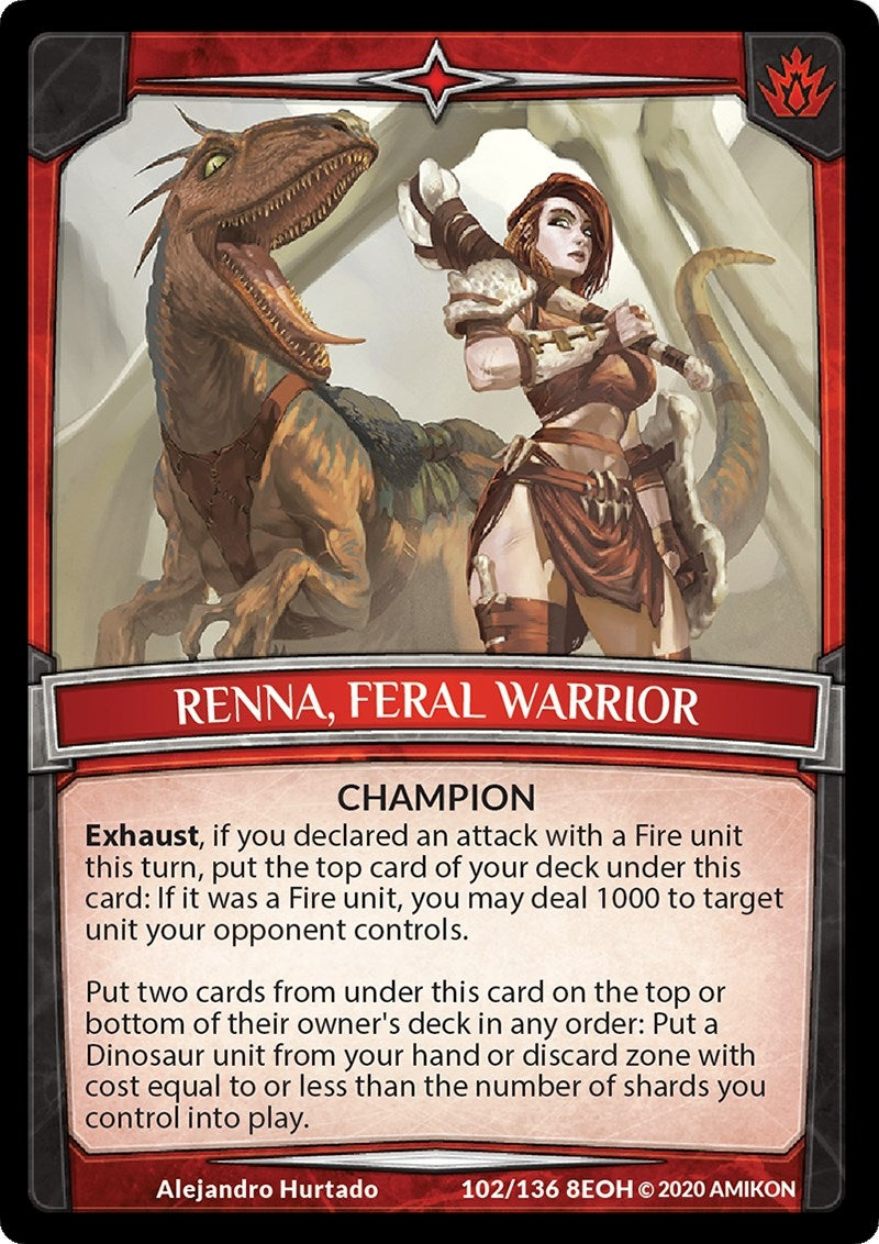 Image for Renna, Feral Warrior (102/136 8EOH) (Echoes of Hokken) - Argent Saga TCG