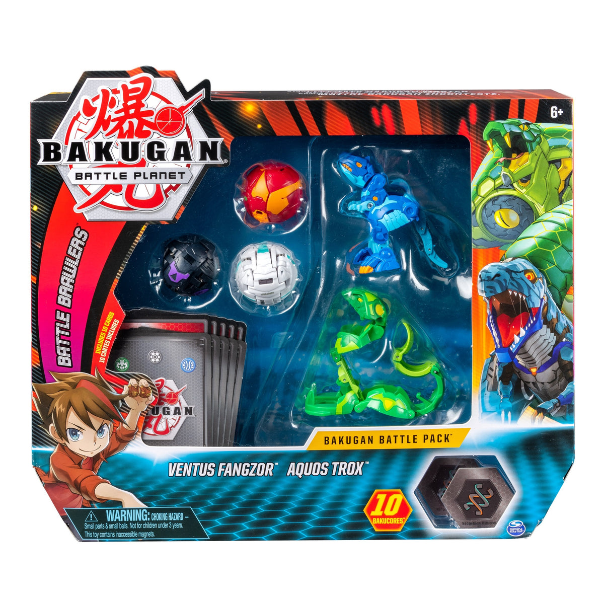Image for Bakugan Battle Pack 5-Pack - Ventus Fangzor and Aquos Trox - Bakugan TCG