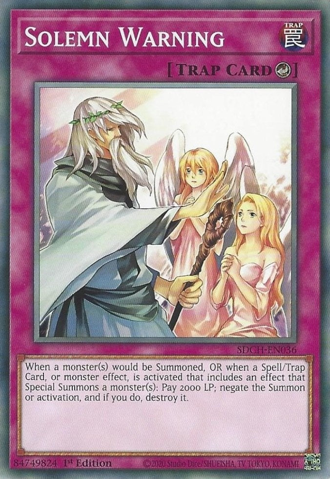 Image for Solemn Warning (SDCH-EN036) (SDCH) - YuGiOh