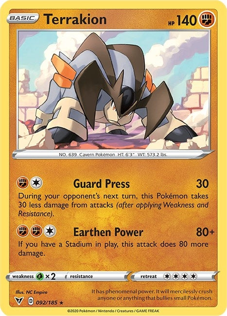 Image for Terrakion (092/185) (SWSH04) - Pokemon