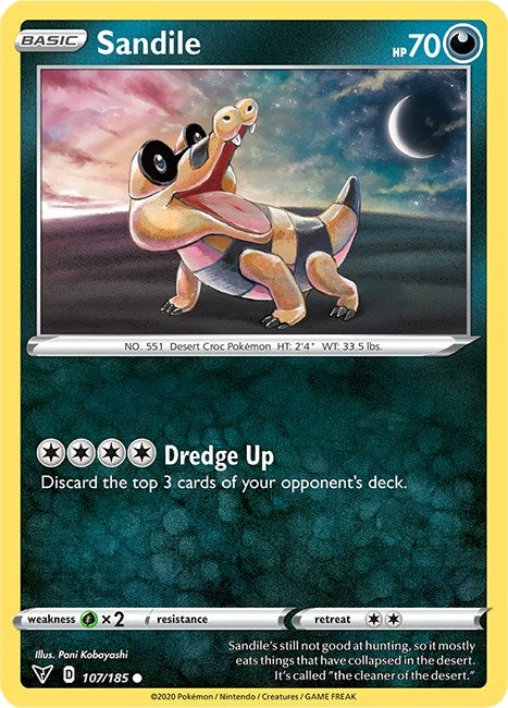 Image for Sandile (107/185) (SWSH04) - Pokemon