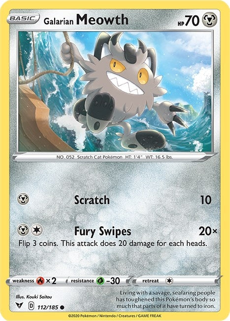 Image for Galarian Meowth (112/185) (SWSH04) - Pokemon