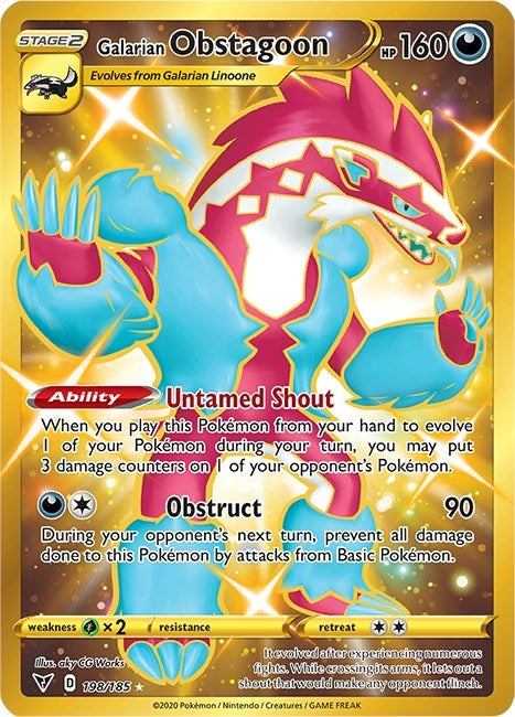 Image for Galarian Obstagoon (Secret) (198/185) (SWSH04) - Pokemon