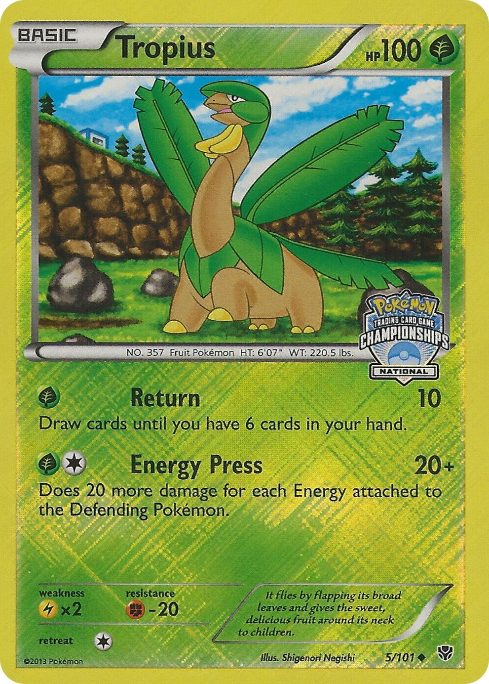 Image for Tropius - 5/101 (National Championships) (005/101) (PR) - Pokemon