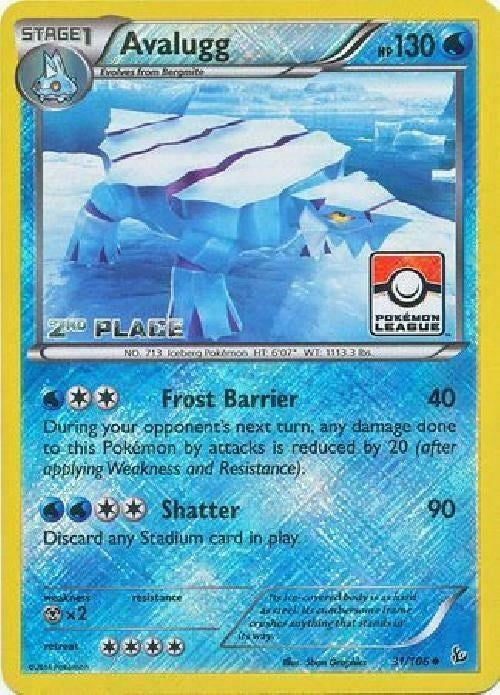 Image for Avalugg - 31/106 (Pokemon League) [2nd Place] (031/106) (PR) - Pokemon